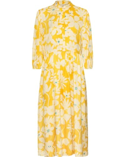 Reitmayer Blumen-Kleid mit Stehkragen Weiß/Gelb 42 von Reitmayer