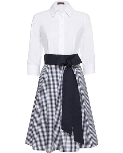 Reitmayer Hemdblusenkleid Weiß/Dunkelblau 36 von Reitmayer