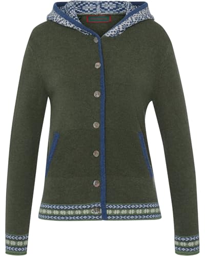 Reitmayer Jacquard-Cardigan mit Kapuze Grün/Beige 36 Reitmayer Jacquard-Cardigan mit Kapuze Grün/Beige 36 von Reitmayer