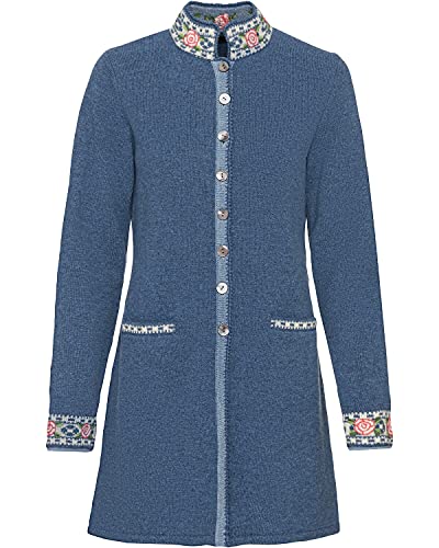 Reitmayer Lange Strickjacke mit Jacquard-Muster Mittelblau 34 von Reitmayer