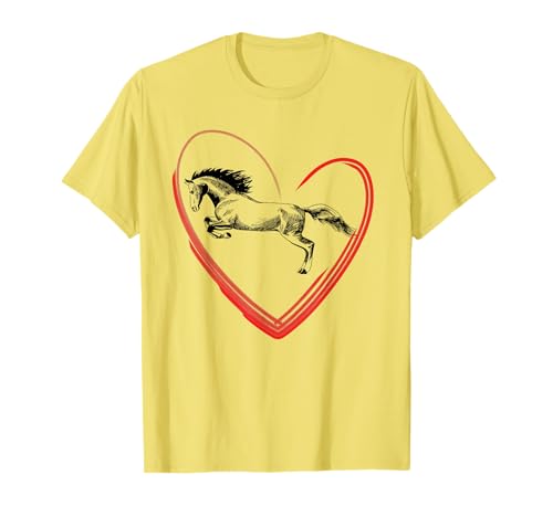 Wunderschönes Pferd im Sprung, Mädchen lieben Pferde T-Shirt von Reitsport Pferde Tshirt reiten Mädchen Shirt Pferd