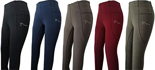 ReitsportPlus Reitleggings Damen Silikon Vollbesatz Reithose Grip (L (40/42), Dark Green) von ReitsportPlus
