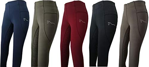 ReitsportPlus Reitleggings Damen Silikon Vollbesatz Reithose Grip (M (38/40), Grey) von ReitsportPlus