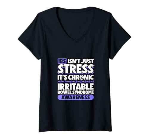 Damen Reizdarm Aufklärung - Mehr als Stress T-Shirt mit V-Ausschnitt Damen Reizdarm Aufklärung - Mehr als Stress T-Shirt mit V-Ausschnitt von Reizdarm Awareness Designs