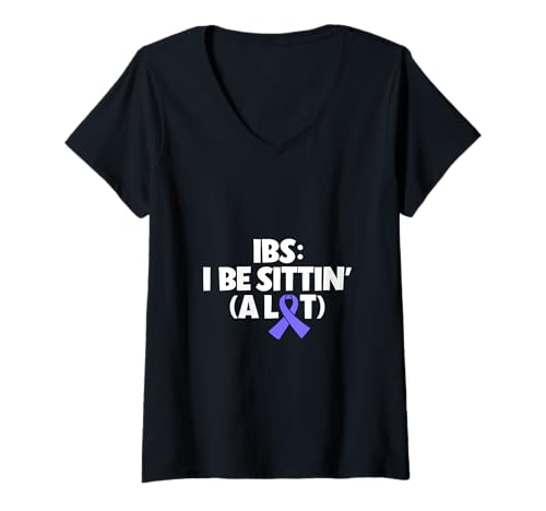 Damen Reizdarm Humor - Viel Sitzen T-Shirt mit V-Ausschnitt Damen Reizdarm Humor - Viel Sitzen T-Shirt mit V-Ausschnitt von Reizdarm Awareness Designs