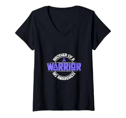 Damen Reizdarm Support - Bruder eines Kämpfers T-Shirt mit V-Ausschnitt Damen Reizdarm Support - Bruder eines Kämpfers T-Shirt mit V-Ausschnitt von Reizdarm Awareness Designs