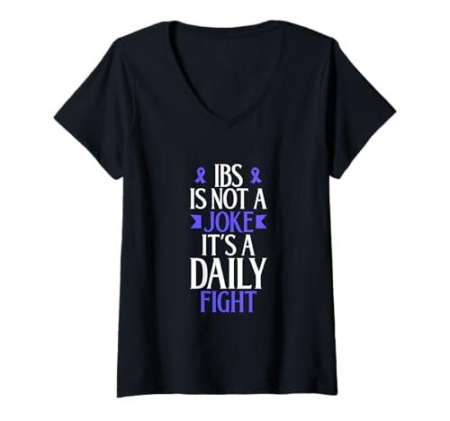 Damen Täglicher Kampf mit IBS - Kein Spaß T-Shirt mit V-Ausschnitt Damen Täglicher Kampf mit IBS - Kein Spaß T-Shirt mit V-Ausschnitt von Reizdarm Awareness Designs