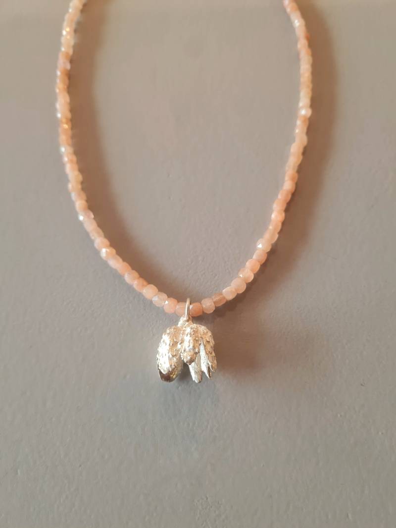 Collier Buchecker Sonnenstein Silber Naturschmuck von ReizigNaturformen