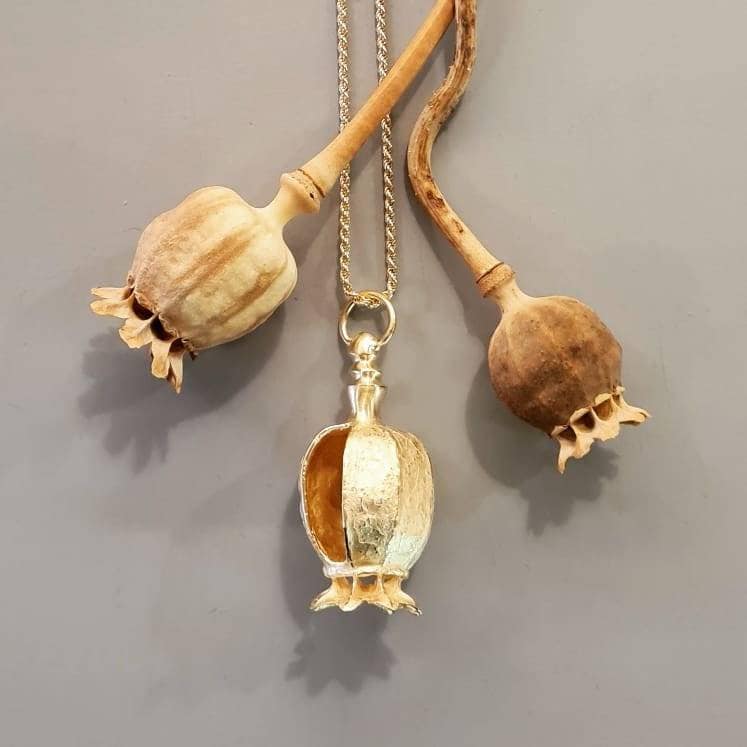 Mohn Mohnkapsel Anhänger Silber 925 Vergoldet 14 Kt Mohn Mohnkapsel Anhänger Silber 925 Vergoldet 14 Kt von ReizigNaturformen