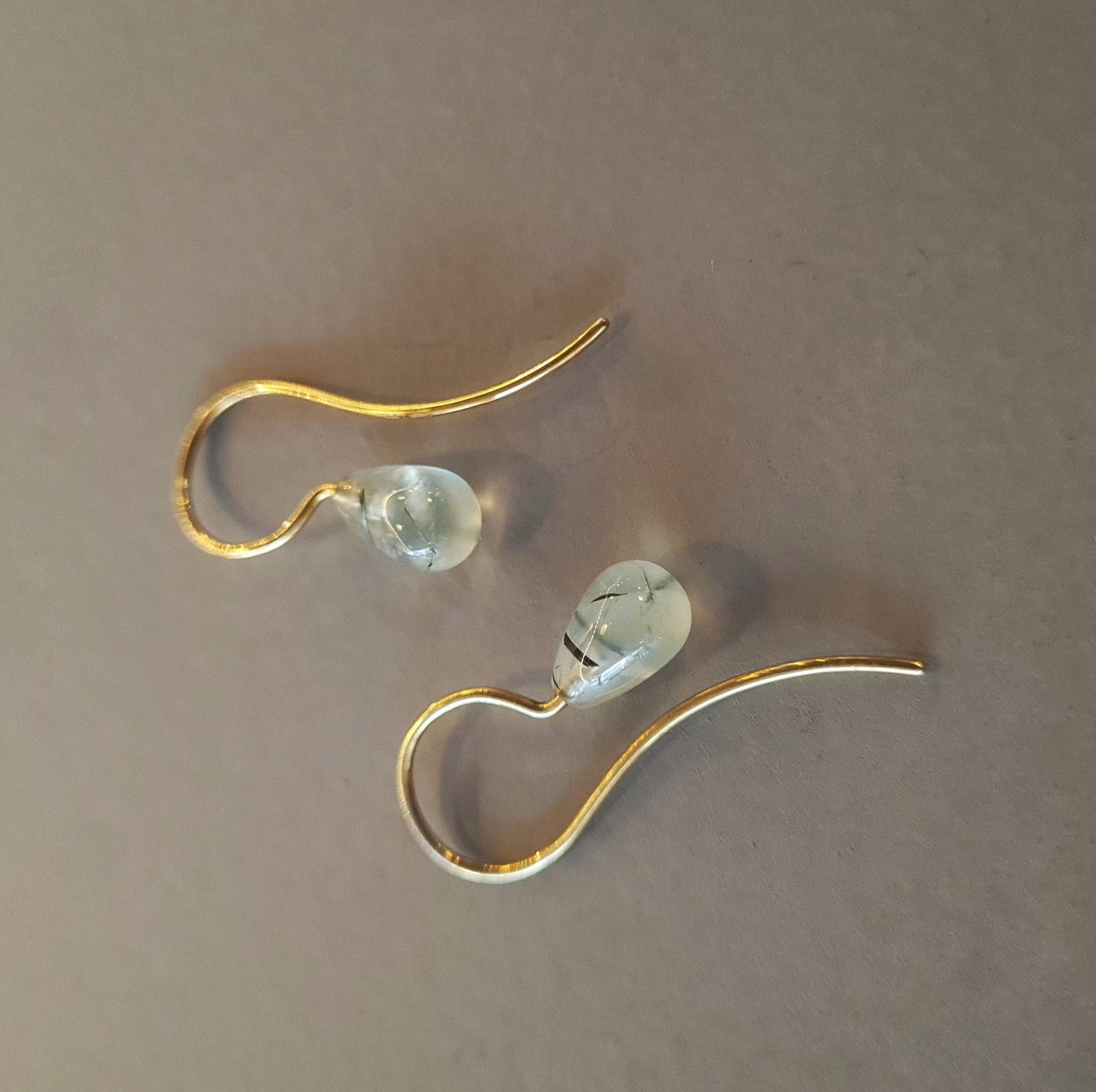 Ohrhänger Edelstein Phrenit Silber 925Er, Vergoldet Ohrhänger Edelstein Phrenit Silber 925Er, Vergoldet von ReizigNaturformen