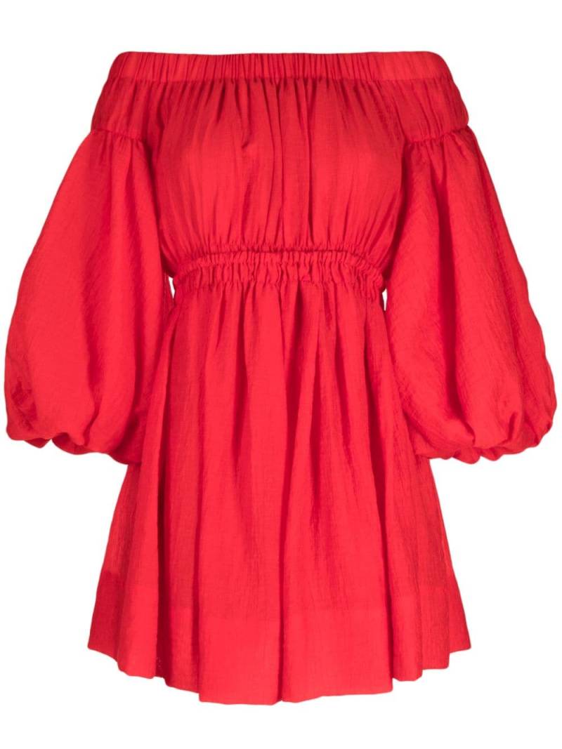 Rejina Pyo Schulterfreies Kleid mit Puffärmeln - Rot von Rejina Pyo