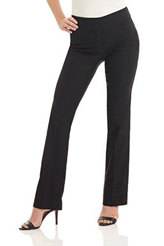 Rekucci Bequeme Hose Damen, Hineinschlüpfen Bootcut Hosen Damen (36 Kurz, Schwarz) von Rekucci