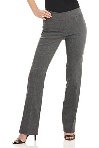 Rekucci Bequeme Hose Damen, Hineinschlüpfen Bootcut Hosen Damen (40 Kurz, Anthrazit) von Rekucci