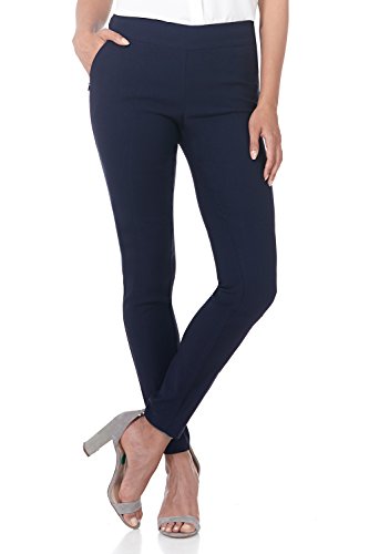 Rekucci Damen Hosen, Bequem anzuziehende Moderne Stretchhose Skinny-Schnitt mit Bauch-Weg-Einsatz (34 Kurz, Marine) von Rekucci