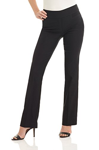 Rekucci Bequeme Hose Damen, Hineinschlüpfen Bootcut Hosen Damen (50 Lang, Schwarz) von Rekucci