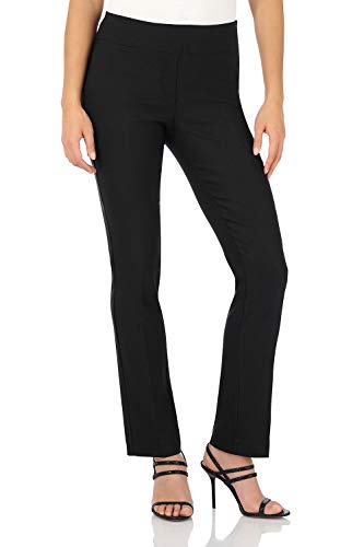 Rekucci Ease Into Comfort Damenhose mit geradem Bein und Baucheinsatz,32,Schwarz von Rekucci