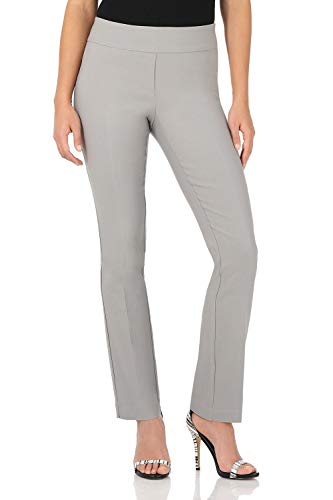 Rekucci Ease Into Comfort Damenhose mit geradem Bein und Baucheinsatz,36,Silber von Rekucci