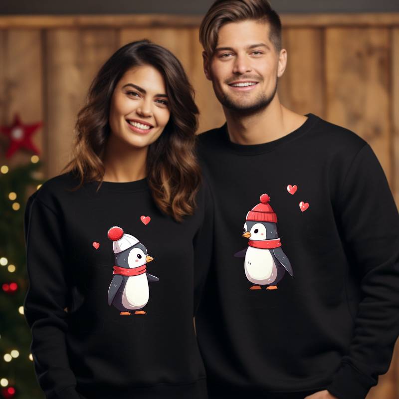 Weihnachtspullover Für Paare/ Familie/Partnerlook Mr Mrs Pinguin von RelatableStds