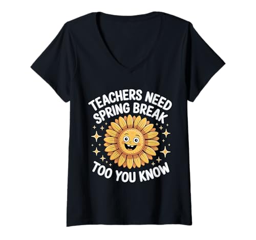 Damen Teachers Need Spring Break Too You Know Urlaub |- T-Shirt mit V-Ausschnitt Damen Teachers Need Spring Break Too You Know Urlaub |- T-Shirt mit V-Ausschnitt von Relatierbar erschöpfter Lehrer