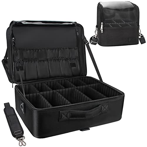 Relavel Extra großer Make-up-Koffer für Reisen, Make-up, Zugkoffer, professionelle Make-up-Künstler-Tasche, tragbare Nagel-Organizer-Box, Kunstbedarf, Extra Large, 1304-1 von Relavel