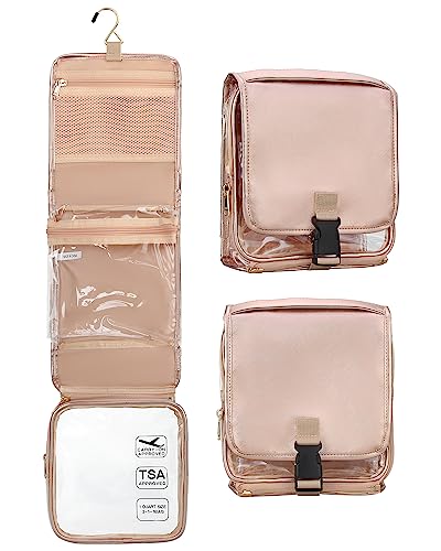 Relavel Reise-Kulturbeutel für Damen, mit abnehmbarem TSA-zugelassenem Kulturbeutel, kompakt, transparent, wasserdicht, Kosmetiktasche für Reisen Relavel Reise-Kulturbeutel für Damen, mit abnehmbarem TSA-zugelassenem Kulturbeutel, kompakt, transparent, wasserdicht, Kosmetiktasche für Reisen von Relavel