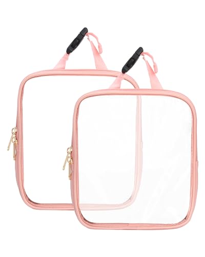 Relavel TSA-zugelassener Kulturbeutel, transparente Make-up-Tasche, Kosmetiktasche, Reisetaschen für Toilettenartikel mit Reißverschluss, wasserdichte kleine Kulturtasche für Damen und Mädchen, B PU von Relavel