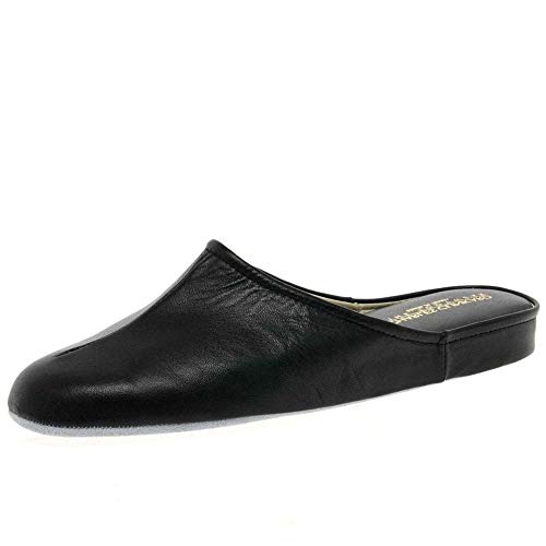 Relax Gavin Herren Leder Slipper 8 Schwarz von Relax Slippers