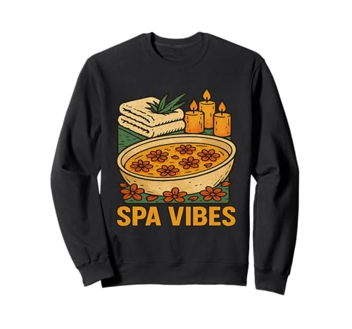 Spa Scene Kerzen Blumen Handtücher Tranquil Vibes Sweatshirt Spa Scene Kerzen Blumen Handtücher Tranquil Vibes Sweatshirt von Relaxation Vibes