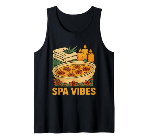 Spa Scene Kerzen Blumen Handtücher Tranquil Vibes Tank Top Spa Scene Kerzen Blumen Handtücher Tranquil Vibes Tank Top von Relaxation Vibes