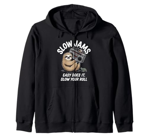 Lustiger Spruch Slow Jams Easy Does It Chill Humor Women Men Kapuzenjacke Lustiger Spruch Slow Jams Easy Does It Chill Humor Women Men Kapuzenjacke von Relaxed Turtle Music Vintage Groove Mood Wife Dad