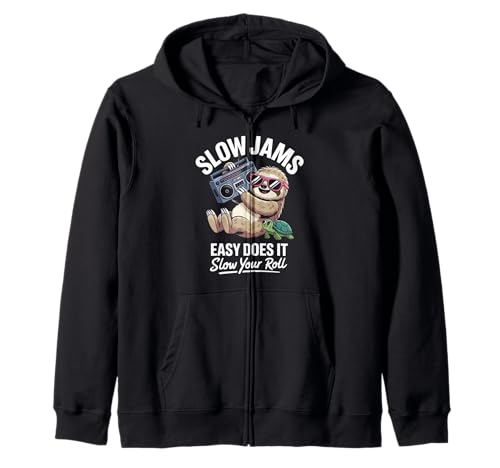 Lustiger Spruch Slow Jams Easy Does It Chill Humor Women Men Kapuzenjacke Lustiger Spruch Slow Jams Easy Does It Chill Humor Women Men Kapuzenjacke von Relaxed Turtle Music Vintage Groove Mood Wife Dad