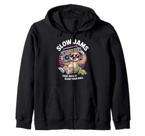 Lustiger Spruch Slow Jams Easy Does It Chill Humor Women Men Kapuzenjacke Lustiger Spruch Slow Jams Easy Does It Chill Humor Women Men Kapuzenjacke von Relaxed Turtle Music Vintage Groove Mood Wife Dad