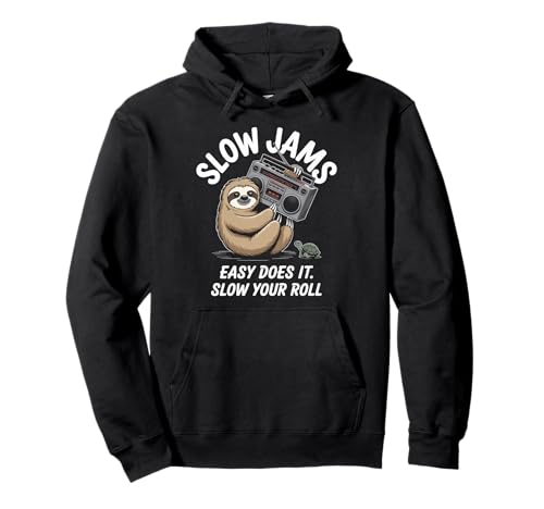 Lustiger Spruch Slow Jams Easy Does It Chill Humor Women Men Pullover Hoodie Lustiger Spruch Slow Jams Easy Does It Chill Humor Women Men Pullover Hoodie von Relaxed Turtle Music Vintage Groove Mood Wife Dad