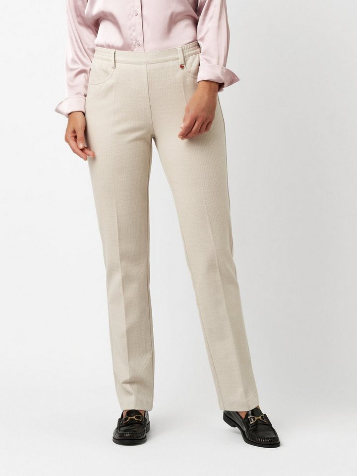 Relaxed by TONI Stretch-Hose Scarlet mit dezentem Fischgrät-Muster von Relaxed by TONI
