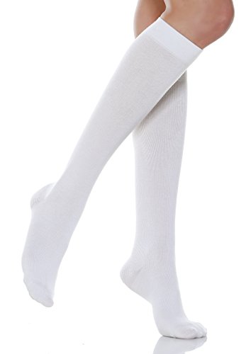 Relaxsan 820M (Weiß 4-L) Kompressionstrümpfe 18-22 mmHg Unisex, Abgestufte Kompression Socken aus Milchfasern von Relaxsan