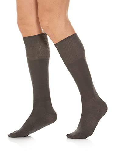Relaxsan 550L (Anthrazit, Gr.3) Socken für Diabetiker Herren und Damen, Kniestrümpfe ohne Naht, ohne Gummi, Baumwolle und Silber von Relaxsan