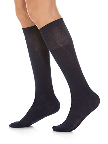 Relaxsan 550L (Blau, Gr.3) Socken für Diabetiker Herren und Damen, Kniestrümpfe ohne Naht, ohne Gummi, Baumwolle und Silber von Relaxsan