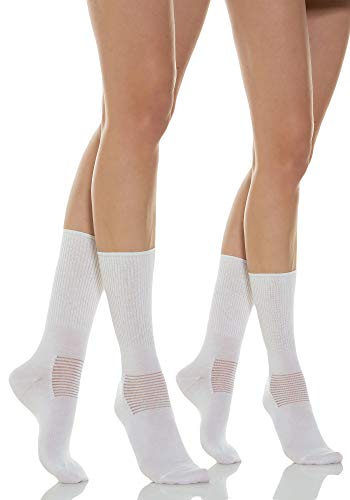 Relaxsan 560 (2 Paare - Weiß, Gr.4) Socken für Diabetiker Herren und Damen, Gesundheitssocken ohne Naht, ohne Gummi, Baumwolle und Crabyon von Relaxsan