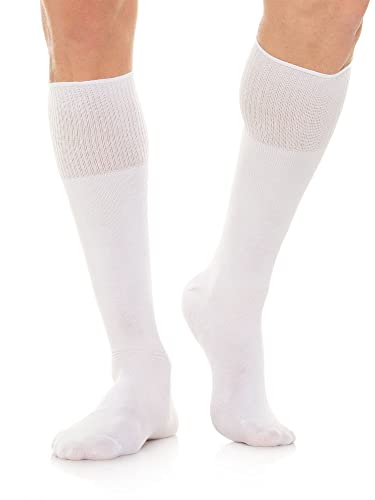 Relaxsan 560L (Weiß, Gr.3) Socken für Diabetiker Herren und Damen, Kniestrümpfe ohne Naht, ohne Gummi, Baumwolle und Crabyon von Relaxsan