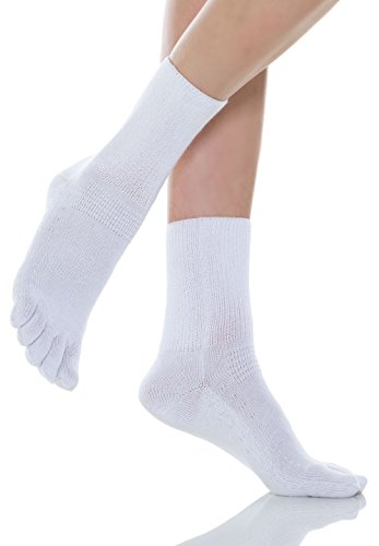 Relaxsan 650C (Weiß, Gr.2) Diabetikersocken Herren und Damen, Toe Socks, Zehensocken ohne Naht, ohne Gummi, Baumwolle und Silber von Relaxsan