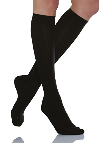 Relaxsan 920 (Schwarz 5-XL) Kompressionssocken Herren und Damen 22-27 mmHg, Abgestufte Kompression Socken Baumwolle von Relaxsan