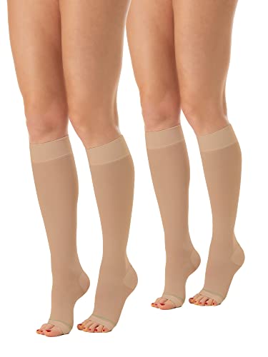 Relaxsan Antiembolism M1350A (2 Paare - Hautfarbe, S) Thrombosestrümpfe Damen und Herren 25-32 mmHg, kompression kniestrümpfe Unisex, Klasse2 von Relaxsan