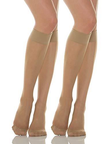 Relaxsan Basic 700[N] (2 Paare - Hautfarbe 4/XL) Kniestrümpfe Damen 12-17 mmHg abgestufter Kompression 70 den von Relaxsan