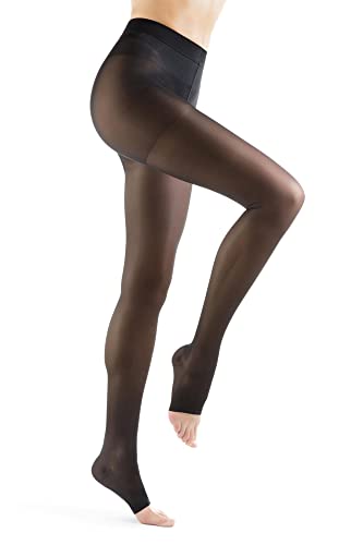 Relaxsan Basic 880A (Schwarz, 4-XL) stützende Strumpfhose mit abgestufter Kompression 18-22 mmHg mit offener Spitze 140 Den von Relaxsan