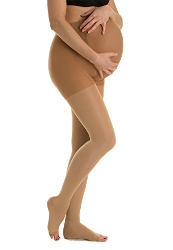 Relaxsan M1190A (Beige, Gr.4) Medizinische Schwangerschaftstützstrumpfhose aus Mikrofasern Klasse 1 - K1 offene Zehe von Relaxsan