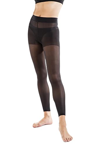 Relaxsan Mikrofasern 780ML (Schwarz, 1-S) Leggings mit abgestufter Kompression 12-17 mmHg 70 Den Strumpfhose ohne Fuss von Relaxsan