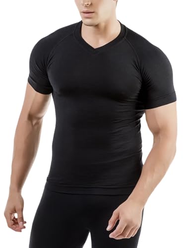 Relaxsan Zero 3010 (Schwarz, L) Thermo Unterhemd Herren Kurzarm Thermounterwäsche Ultraleicht atmungsaktiv aus Dryarn-Faser und Merinowolle von Relaxsan