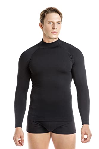 Relaxsan Zero 3030 (Schwarz, L) Herren Thermo-Rollkragenpullover Langarm Rollkragenpullover Warm Weich Merinowolle von Relaxsan