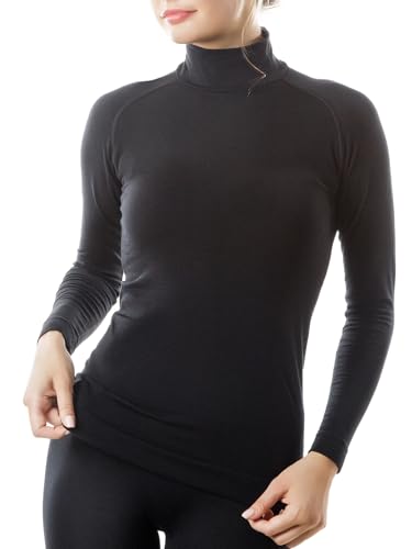 Relaxsan Zero 3230 (Schwarz, XL) Frauen Thermo-Rollkragenpullover Langarm Rollkragenpullover-Merinowolle von Relaxsan
