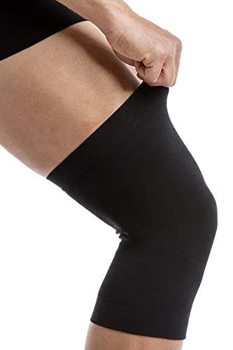 Relaxsan Zero 3510 (Schwarz, L) Unisex Knieschützer aus Merinowolle und Thermowolle von Relaxsan